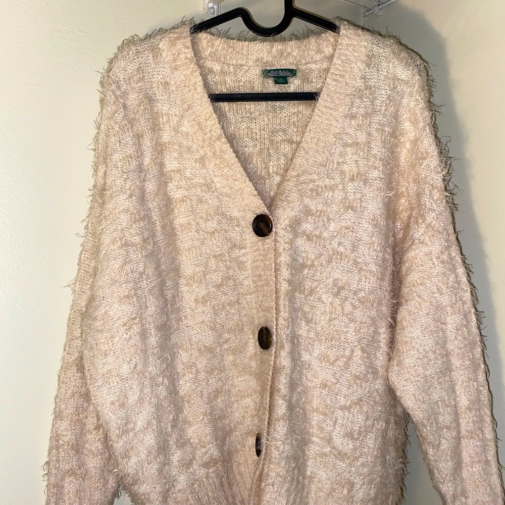 Off white womens fuzzy sweater